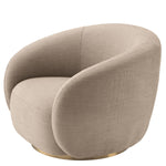 Swivel Chair Brice by Eichholtz in a styled setting — Avalon Sand, Brushed Brass Swivel Base (Image 4)