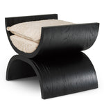 Stool Claybourne by Eichholtz in a styled setting — Black Oak Veneer, Bouclé Sonata Cream (Image 4)