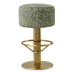 Eichholtz Bar Stool Carleton — Brushed Brass, Camari Green, Swivel Base hero image (Image 1)