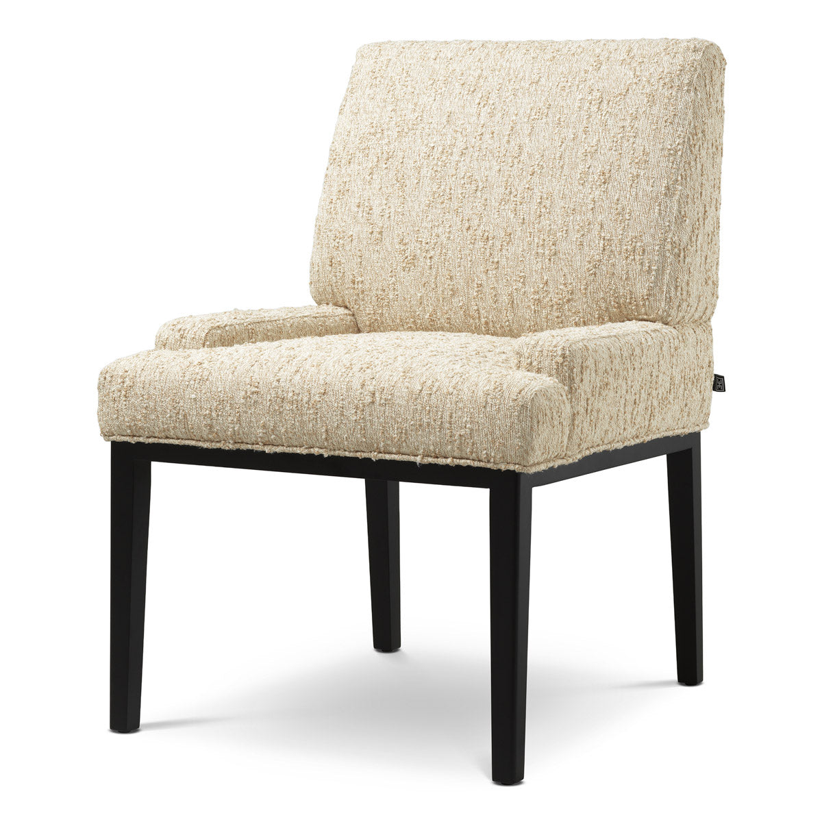 Eichholtz Dining Chair Bromley with arm — Black, Arden Natural hero image (Image 1)