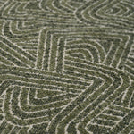 Close-up of Counter Stool Carleton highlighting Brass, Viscose, Linen, Polyester, Acrylic and Brushed Brass, Camari Green, Swivel Base (Image 2)