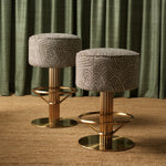 Alternate perspective of Counter Stool Carleton — Brushed Brass, Camari Green, Swivel Base finish (Image 6)