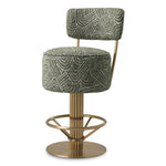Eichholtz Bar Stool Carleton with back — Brushed Brass, Camari Green, Swivel Base hero image (Image 1)