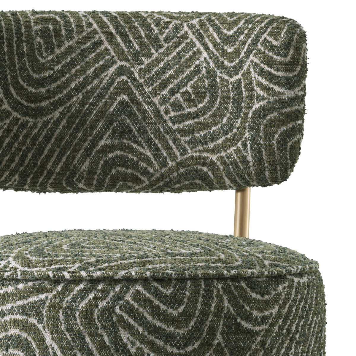 Packaging or detail view for Bar Stool Carleton with back — Brass, Viscose, Linen, Polyester, Acrylic & finish highlights (Image 7)