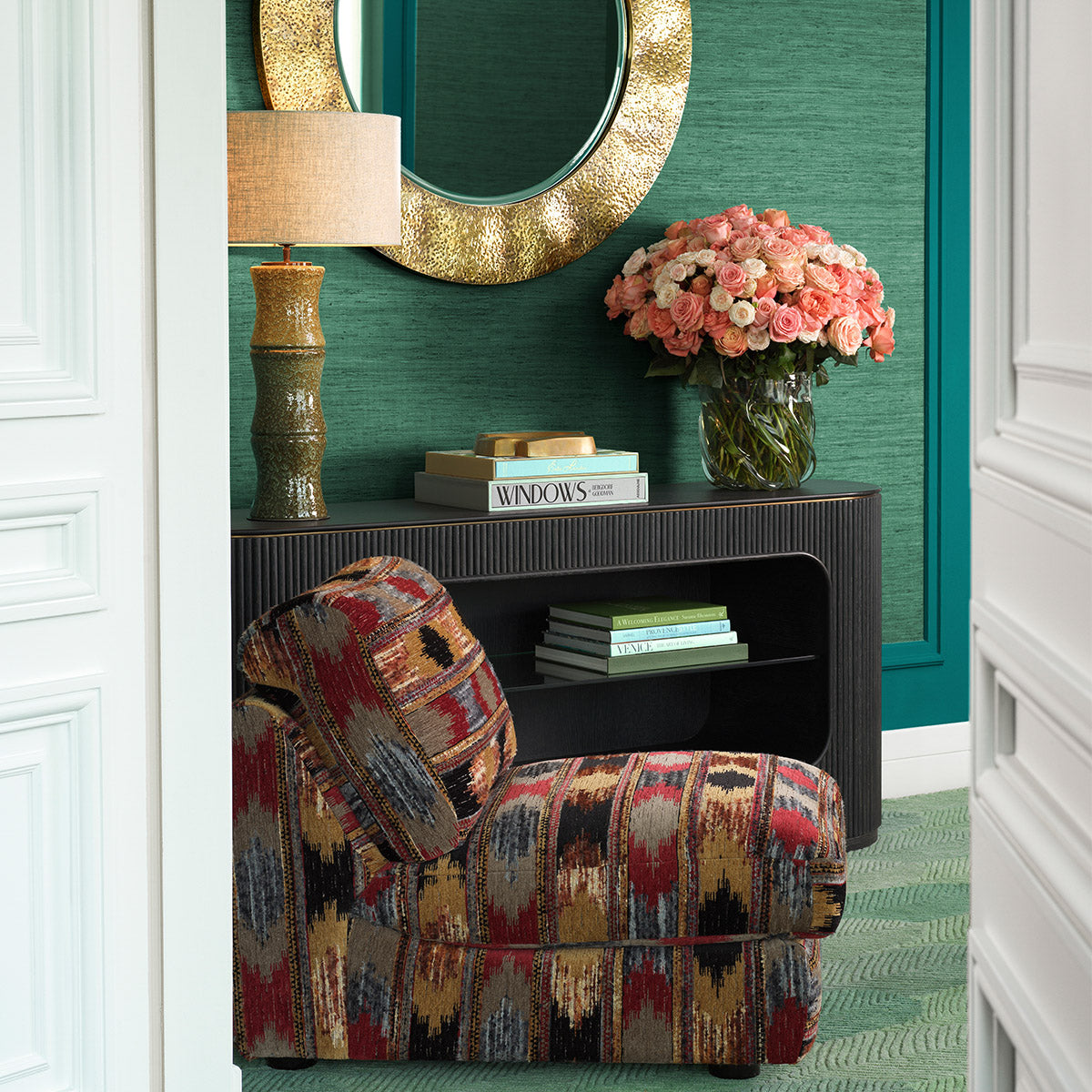 Close-up of Chair Alden highlighting Polyester and Ombra Multi Color (Image 10)