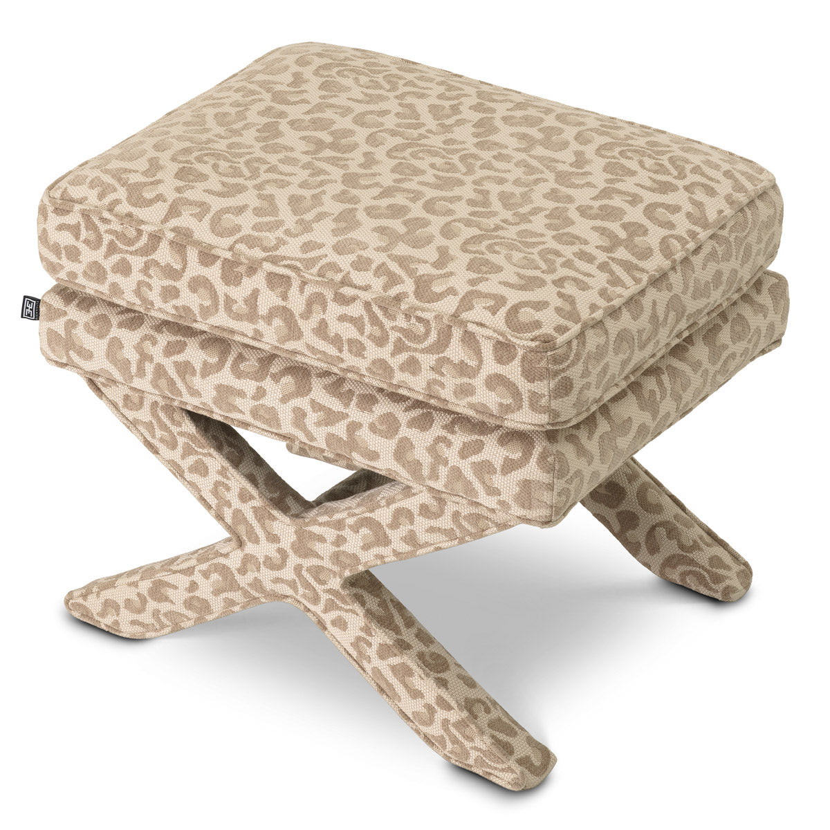 Stool Cordoba by Eichholtz in a styled setting — Harley Leopard Beige (Image 4)