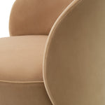 Alternate perspective of Dining Chair Greer — Savona Camel, Brushed Brass Swivel Base finish (Image 6)