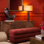 Lifestyle angle of Bench Helmsley with refined Terren Burgundy Red tones (Image 8)