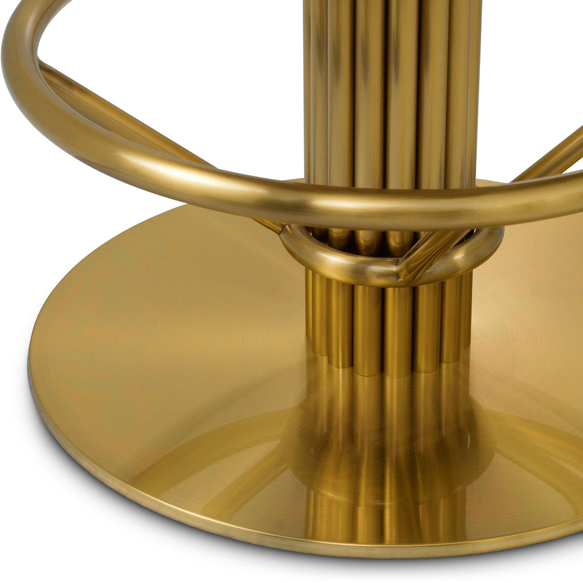 Packaging or detail view for Bar Stool Carleton — Brass, Viscose, Linen, Polyester, Acrylic & finish highlights (Image 7)