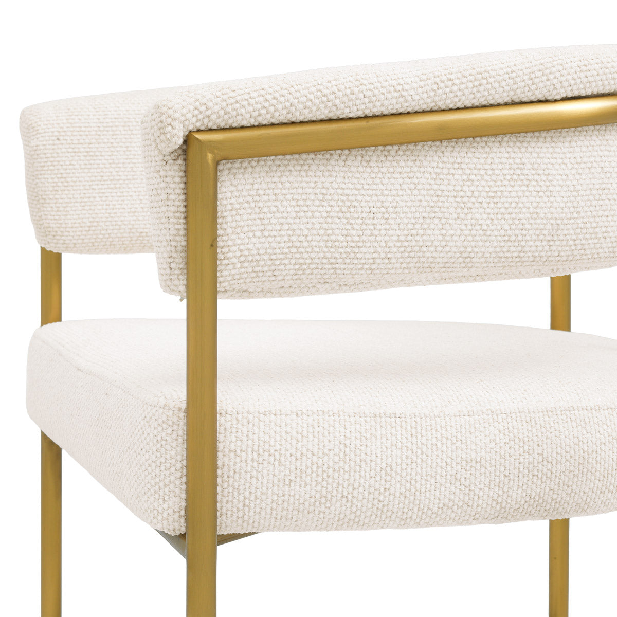 Eichholtz Dining Chair Gainsley — Brushed Brass, Axton Off-white hero image (Image 9)