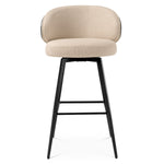 Bar Stool Camerota Scalea sand | black wooden back | black legs | swivel 100% polyester Chairs & Sofas A119050 4