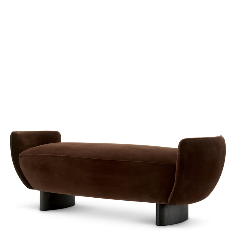 Bench Stirling Brown velvet | black legs 77% cotton | 23% polyester Chairs & Sofas A119394 2