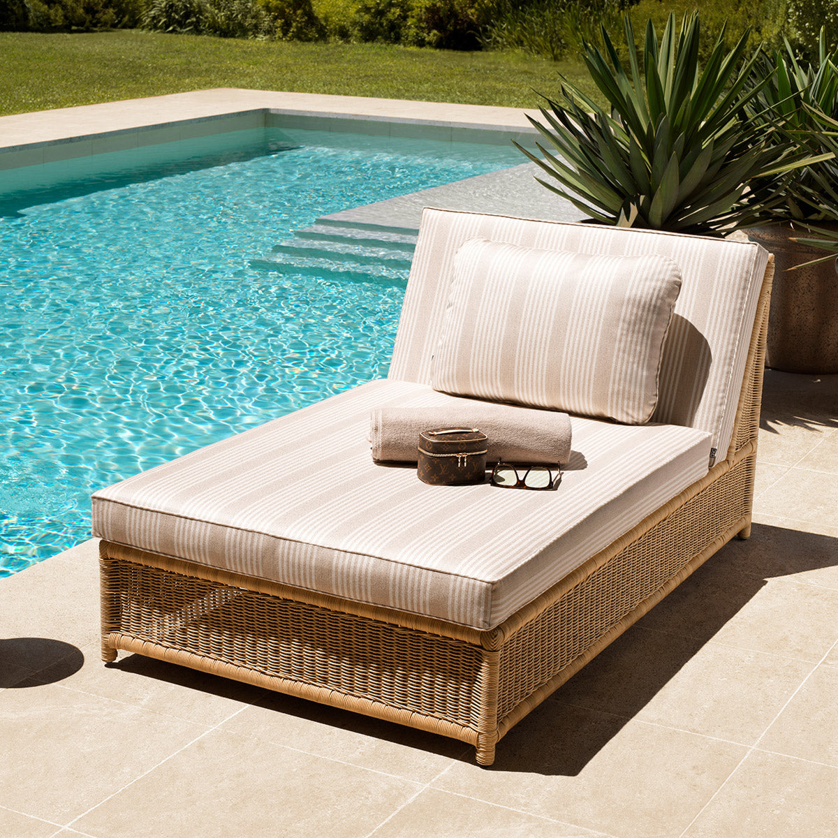 Outdoor Modular Daybed Hampton Faux rattan | saville beige 43% polyester | 57% acrylic Outdoor A119473 3