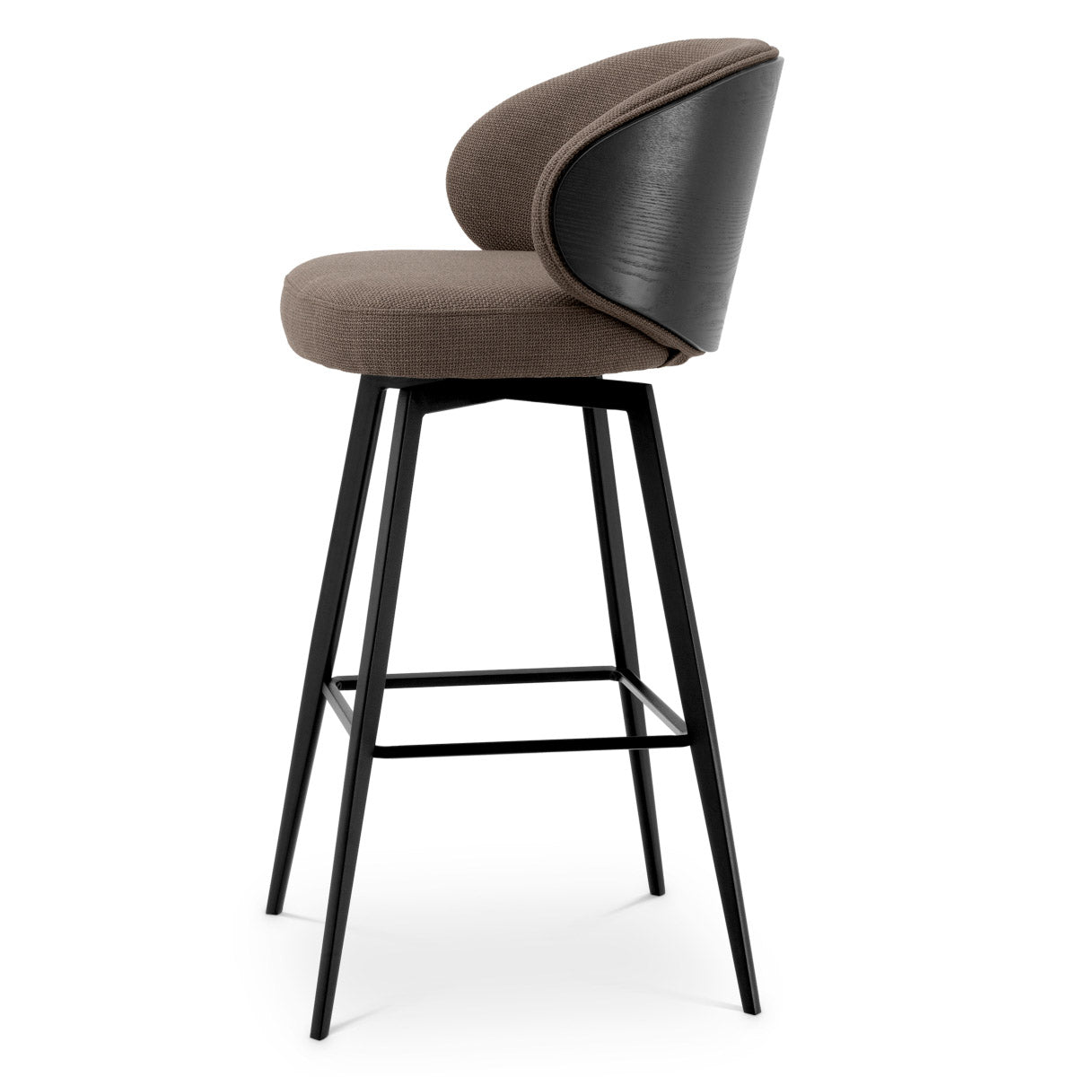 Bar Stool Camerota Scalea grey | black wooden back | black legs | swivel 100% polyester Chairs & Sofas A119537 4
