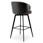 Bar Stool Camerota Scalea grey | black wooden back | black legs | swivel 100% polyester Chairs & Sofas A119537 5