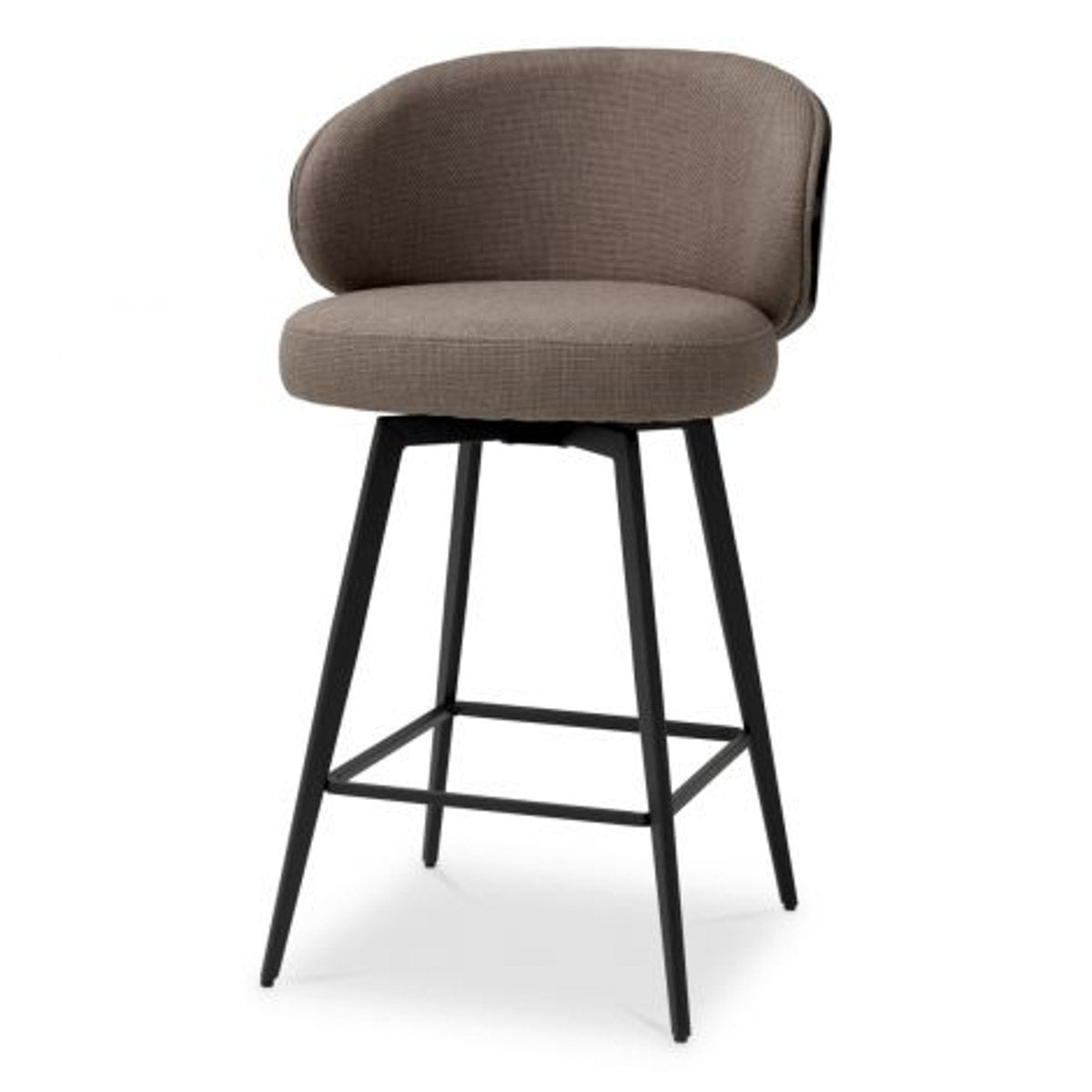 Counter Stool Camerota Scalea grey | black wooden back | black legs | swivel 100% polyester Chairs & Sofas A119538 15