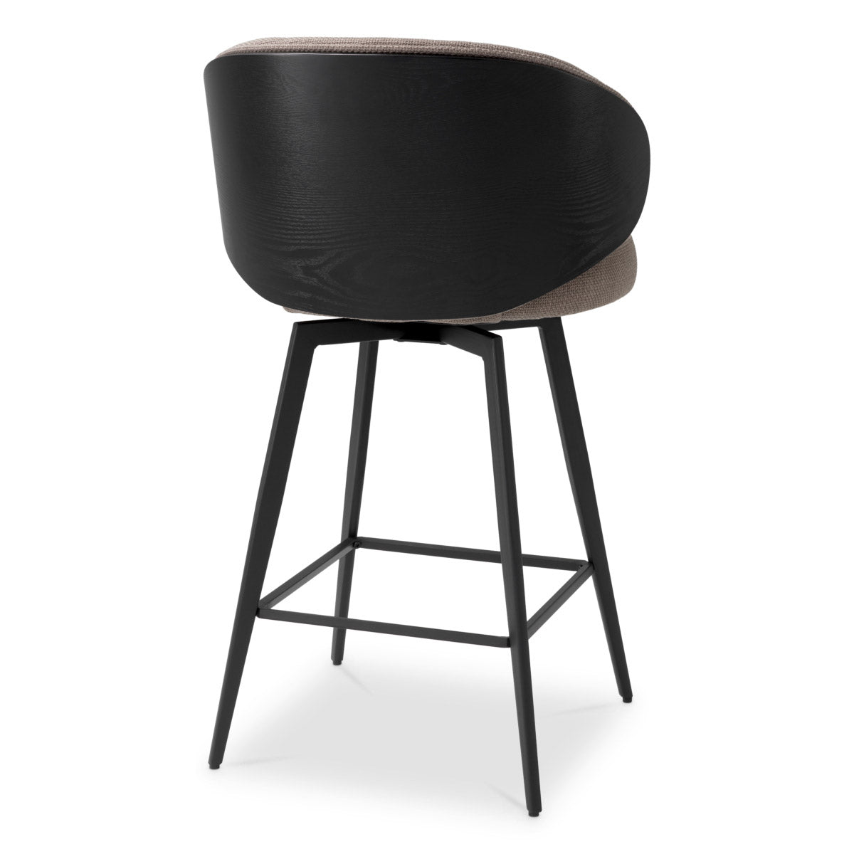 Counter Stool Camerota Scalea grey | black wooden back | black legs | swivel 100% polyester Chairs & Sofas A119538 5