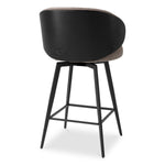 Counter Stool Camerota Scalea grey | black wooden back | black legs | swivel 100% polyester Chairs & Sofas A119538 5