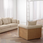 Chair Amadeo Natural oak veneer | renato ecru 51% recycled polyester | 49% polyester Chairs & Sofas A119568 3