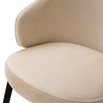 Dining Chair Camerota Sabino beige | walnut finish back | black legs 100% polyester Chairs & Sofas A119654 8
