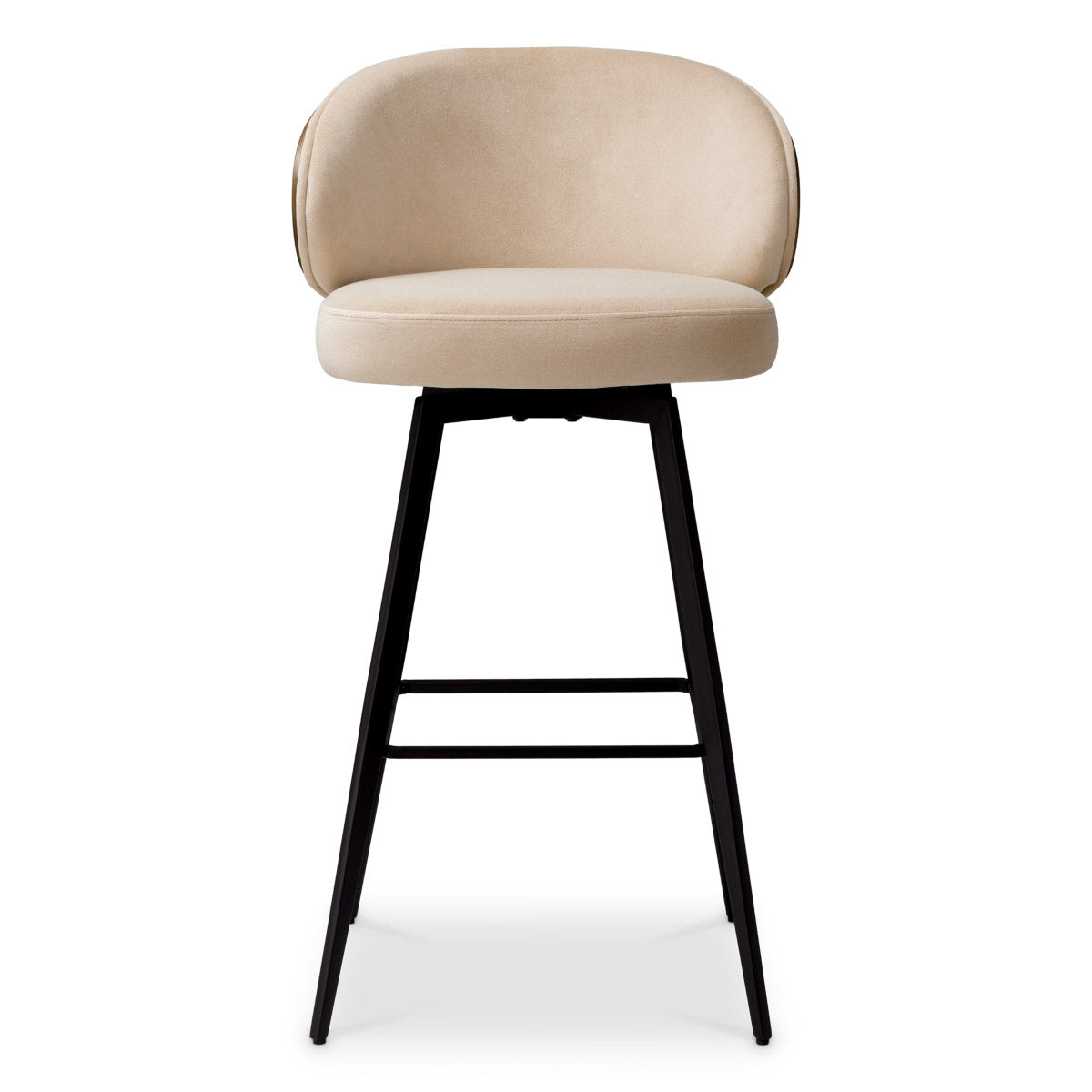 Bar Stool Camerota Sabino beige | walnut finish back | black legs | swivel 100% polyester Chairs & Sofas A119669 3