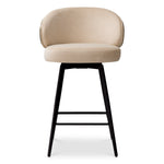 Counter Stool Camerota Sabino beige | walnut finish back | black legs | swivel 100% polyester Chairs & Sofas A119670 3