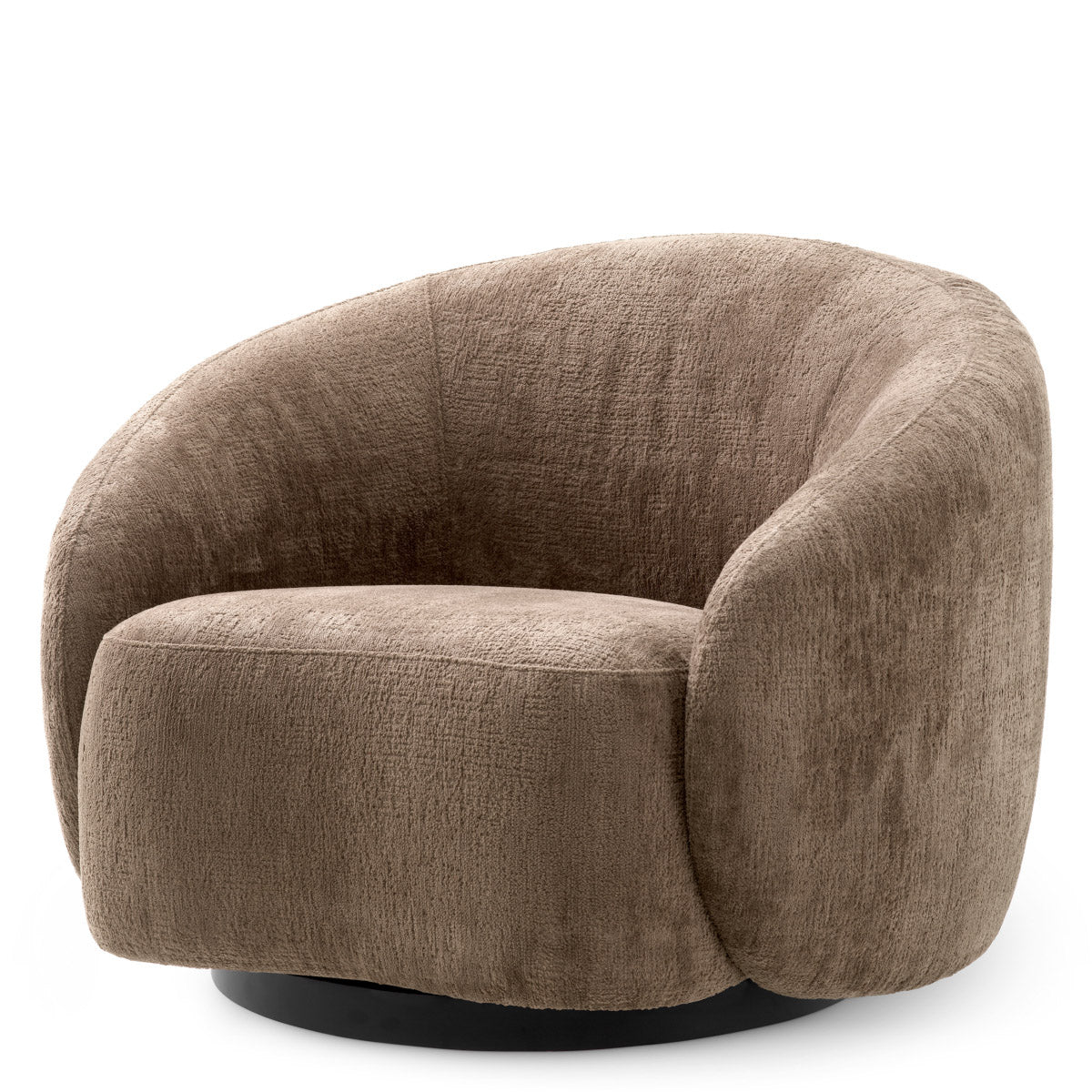 Swivel Chair Amore Avelin brown | black swivel base 100% polyester Chairs & Sofas A119810 2