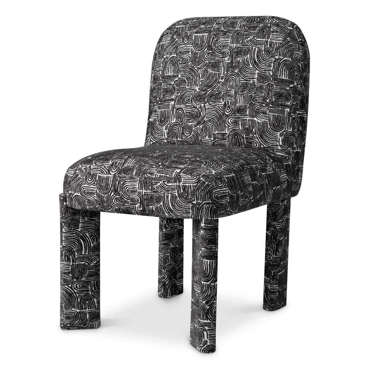 Dining Chair Magnus Solent black and white 100% polyester Chairs & Sofas A119920 2