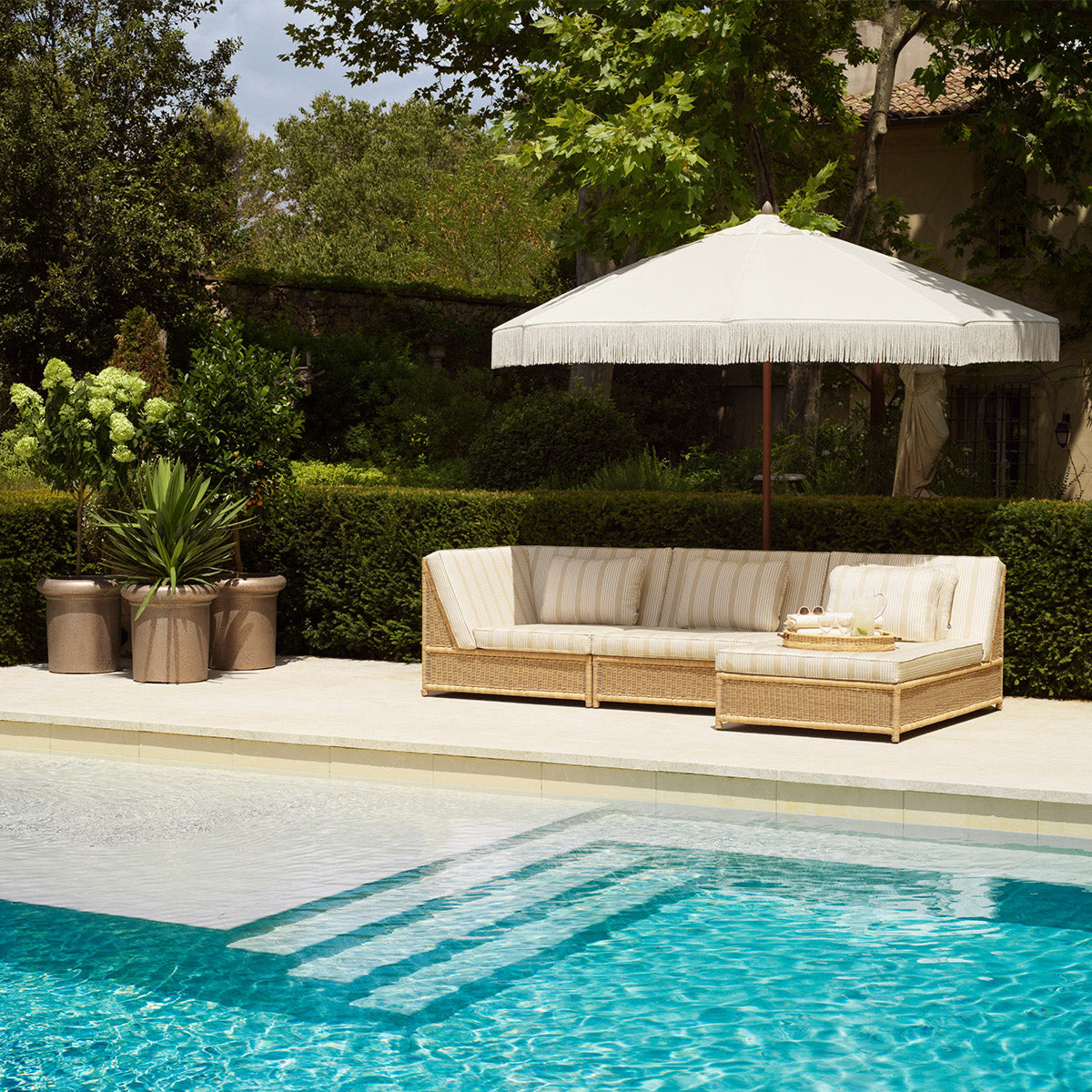 Outdoor Modular Chair Hampton corner Faux rattan | saville beige 43% polyester | 57% acrylic Outdoor A120305 3