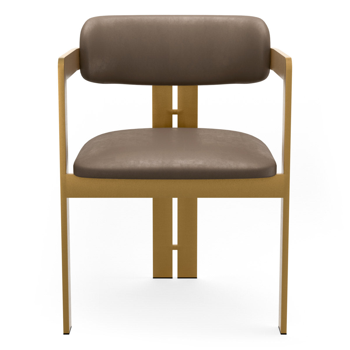 Dining Chair Donato Brushed brass finish | seymore truffle 100% leather Chairs & Sofas A120935 3