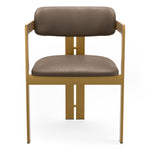 Dining Chair Donato Brushed brass finish | seymore truffle 100% leather Chairs & Sofas A120935 3