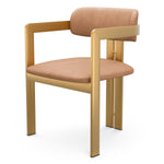 Dining Chair Donato Brushed brass finish | seymore camel 100% leather Chairs & Sofas A120936 2