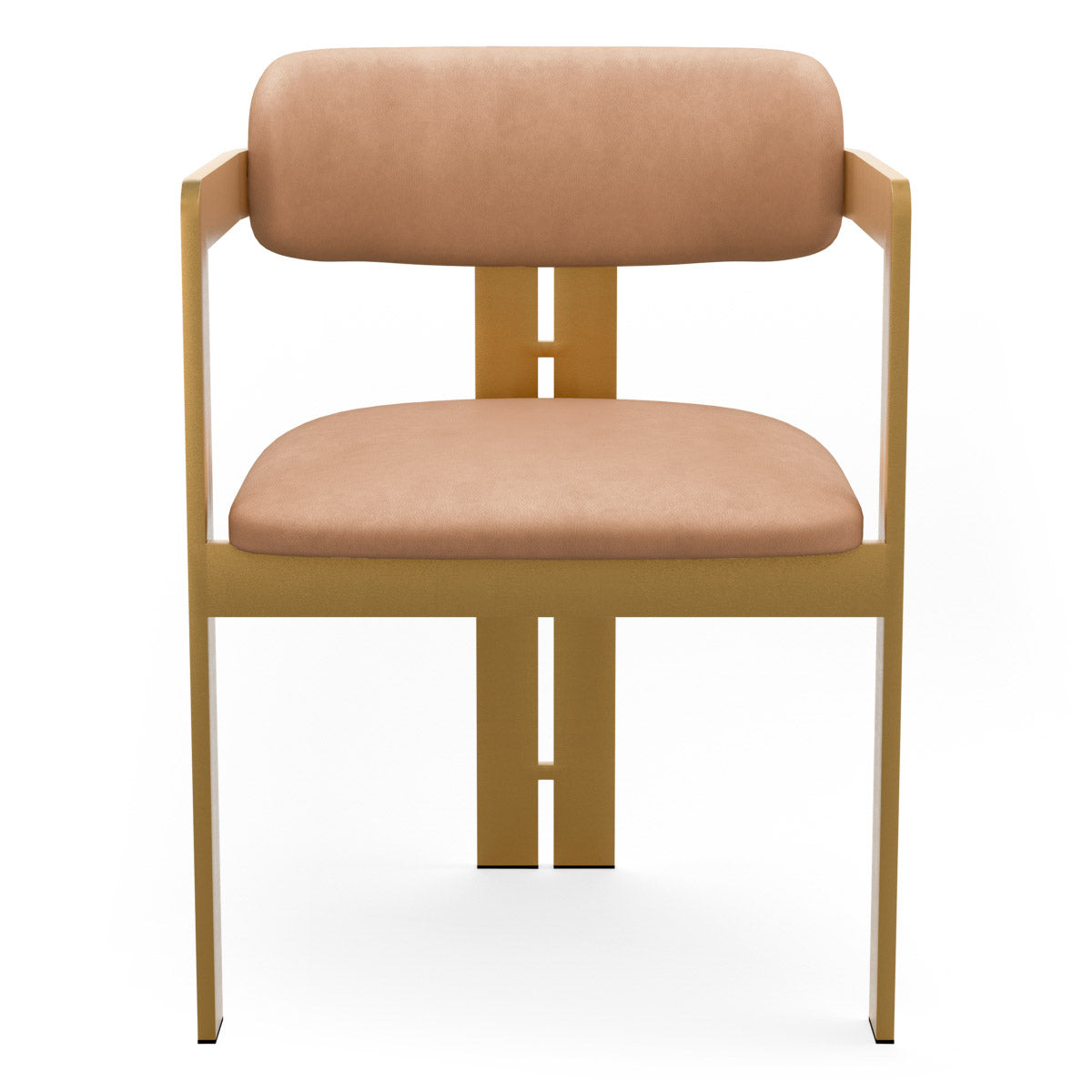 Dining Chair Donato Brushed brass finish | seymore camel 100% leather Chairs & Sofas A120936 3