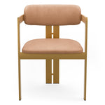 Dining Chair Donato Brushed brass finish | seymore camel 100% leather Chairs & Sofas A120936 3