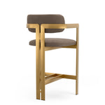 Counter Stool Donato Brushed brass finish | seymore truffle 100% leather Chairs & Sofas A120937 4