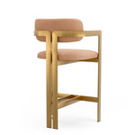 Counter Stool Donato Brushed brass finish | seymore camel 100% leather Chairs & Sofas A120938 4