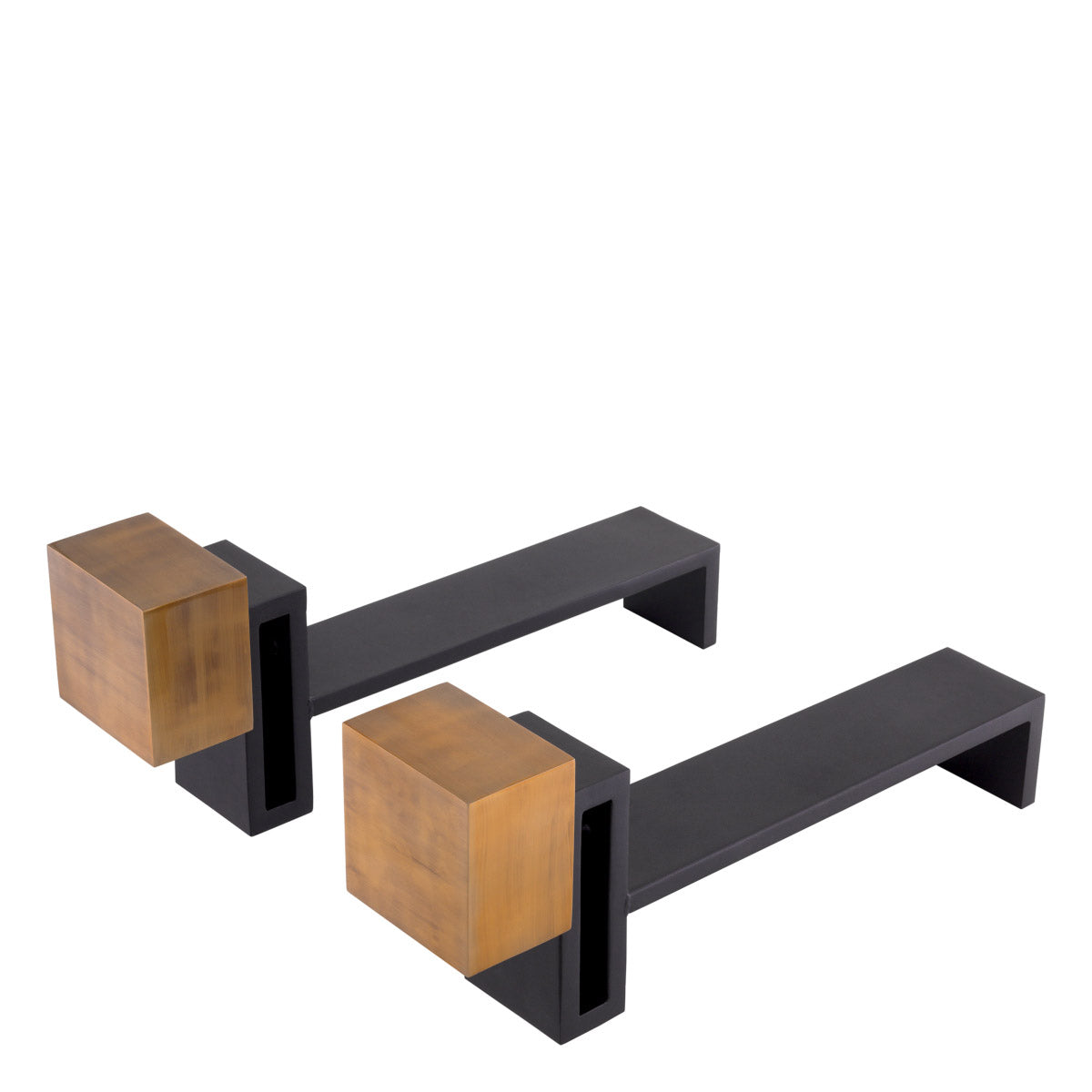 Eichholtz Andiron Chitry set of 2 the bottom of the fireplace, allowing air to circulate under the firewood. This makes for