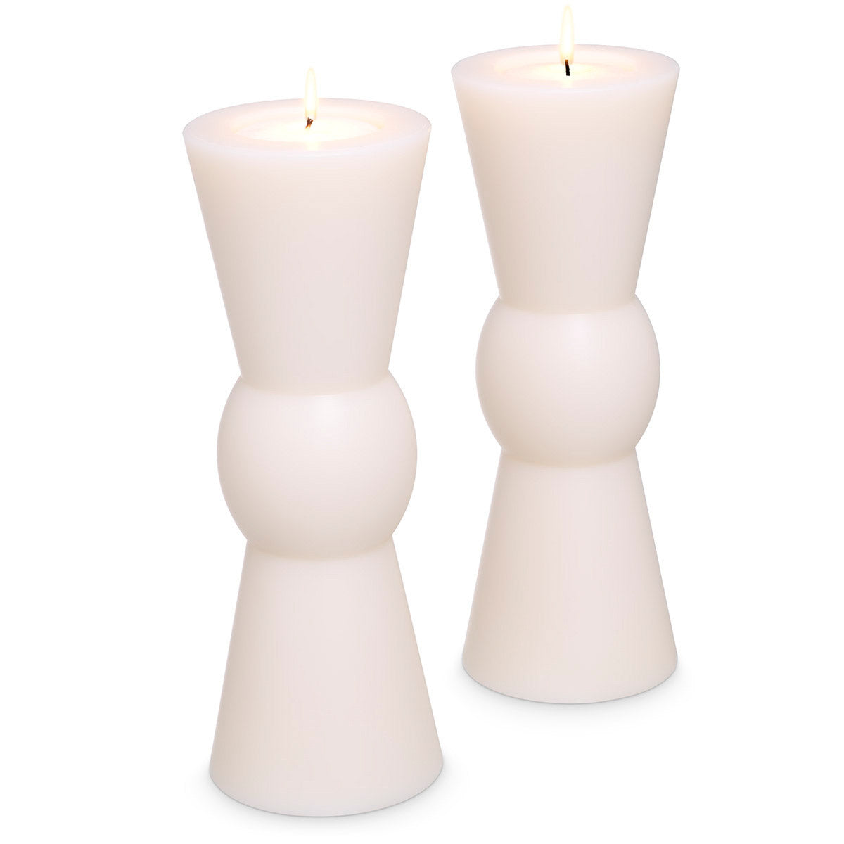 Eichholtz Artificial Candle Arto L set of 2 This set of 2 stylish and modern large white Artificial Candles is ideal for creating
