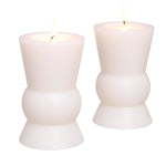 Eichholtz Artificial Candle Arto S set of 2 and small cone that are connected by a single round section. Both sides of each
