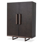 Eichholtz Bar Cabinet Harrison Featuring a modern mocha straight oak veneer cupboard, Bar Cabinet Harrison is a high quality