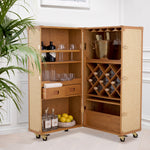 Eichholtz Bar Cabinet Martini Bianco its rattan look design, the gold finish hardware adds a touch of opulence while the