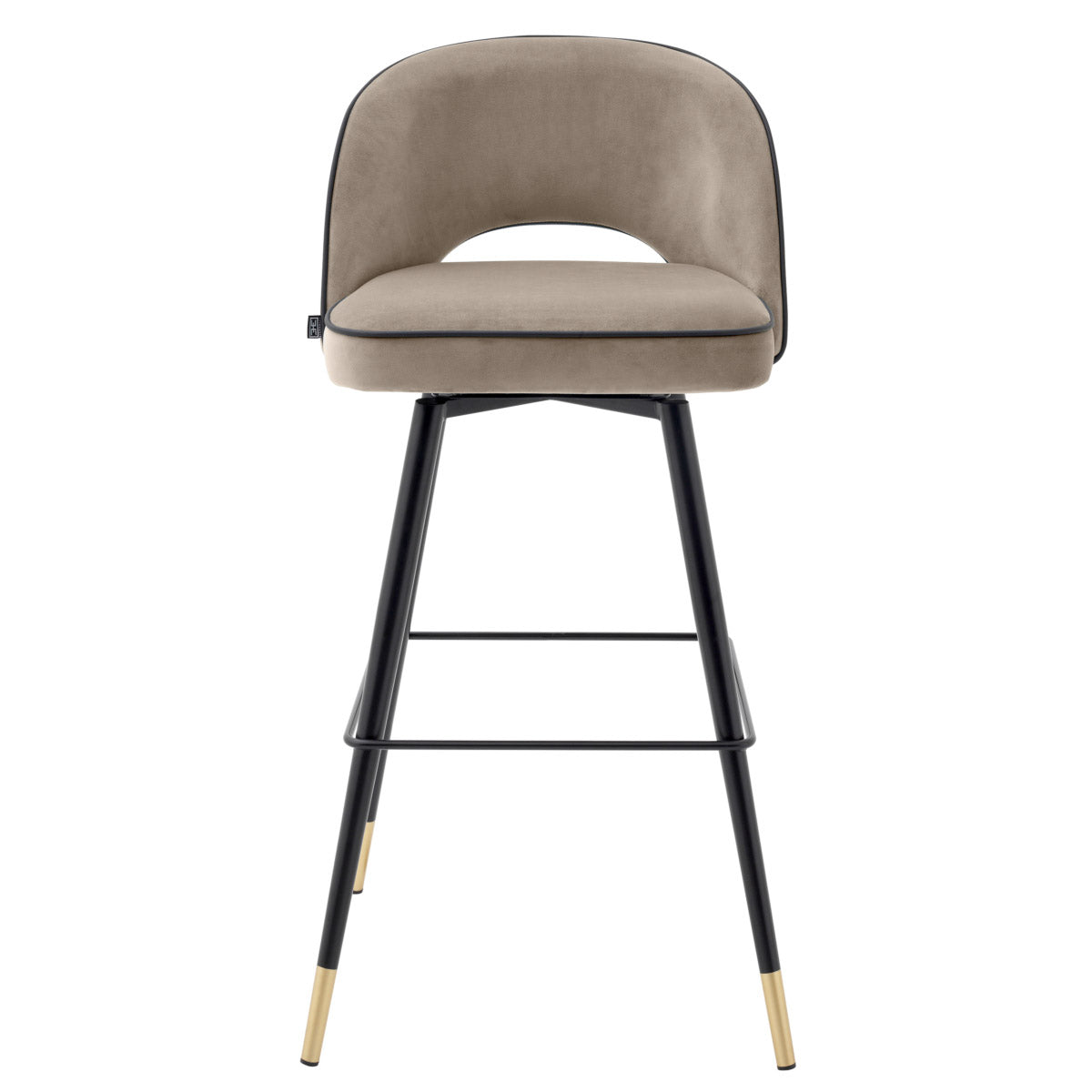 Eichholtz Bar Stool Cliff holds an armless back that is open at the bottom before the seat. Its stylish