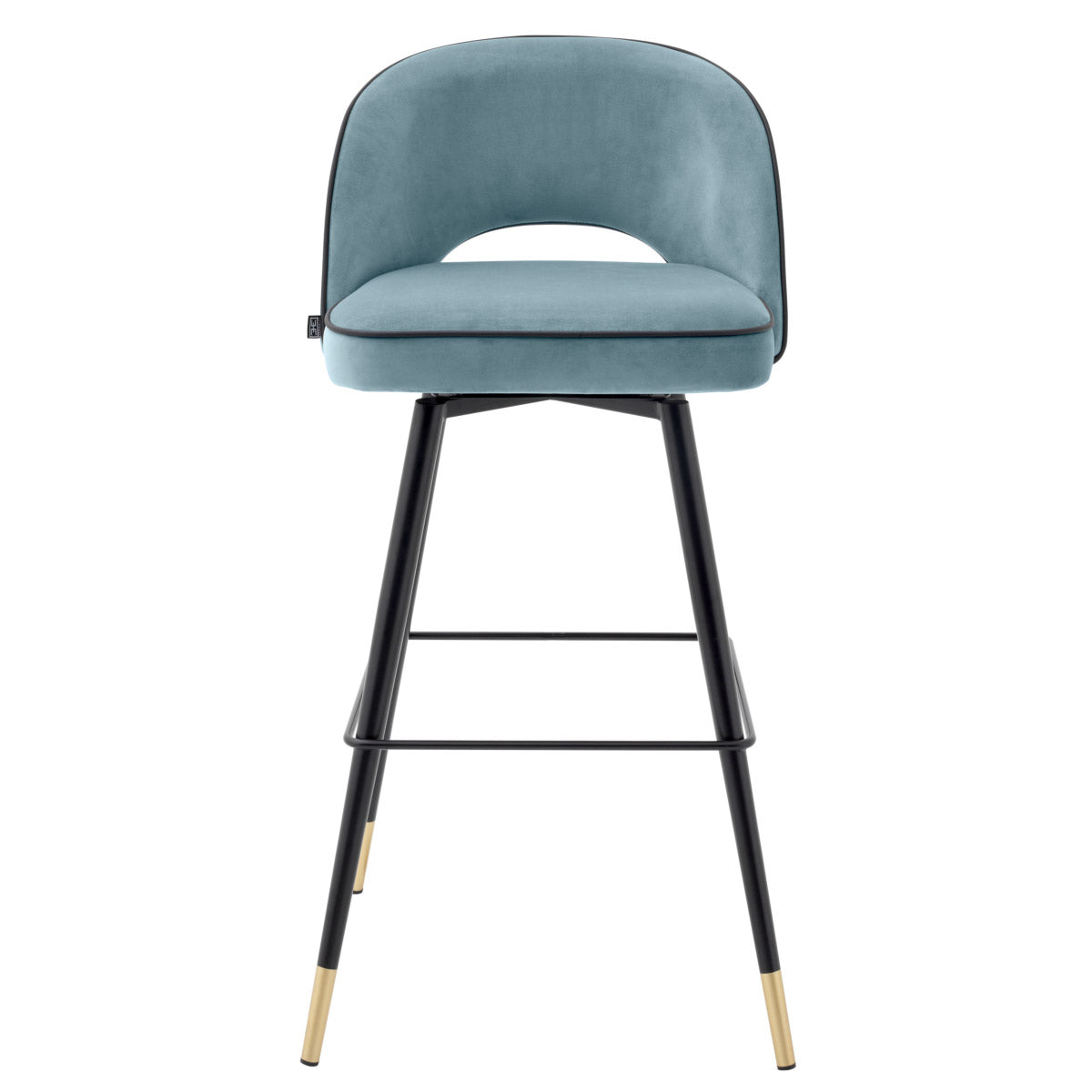 Eichholtz Bar Stool Cliff holds an armless back that is open at the bottom before the seat. Its stylish