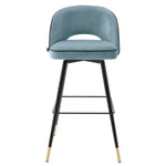 Eichholtz Bar Stool Cliff holds an armless back that is open at the bottom before the seat. Its stylish