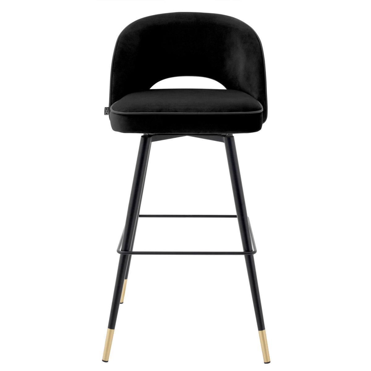 Eichholtz Bar Stool Cliff holds an armless back that is open at the bottom before the seat. Its stylish
