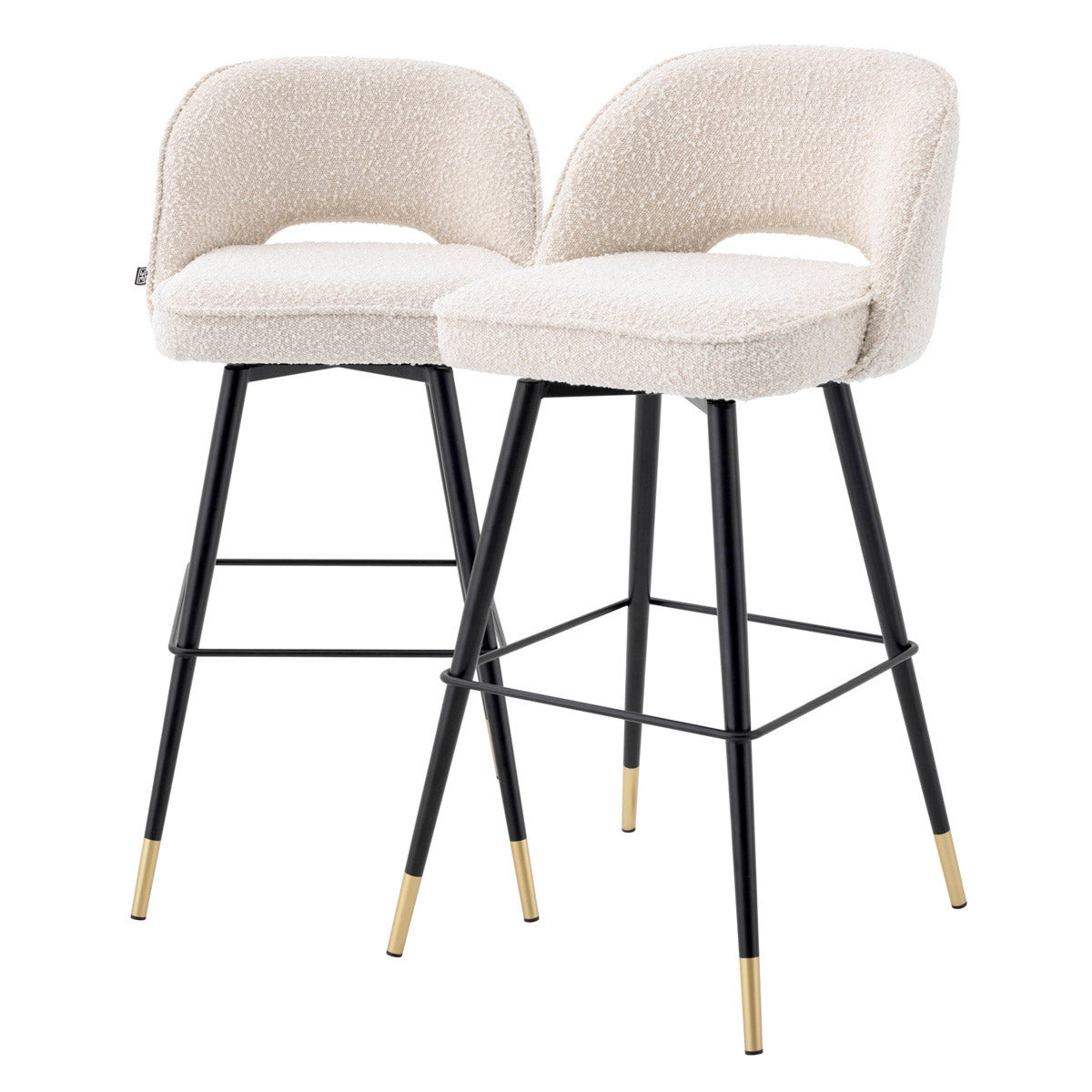 Eichholtz Bar Stool Cliff Create a wow-worthy interior with the Cliff Bar Stool in Bouclé cream, that comes in