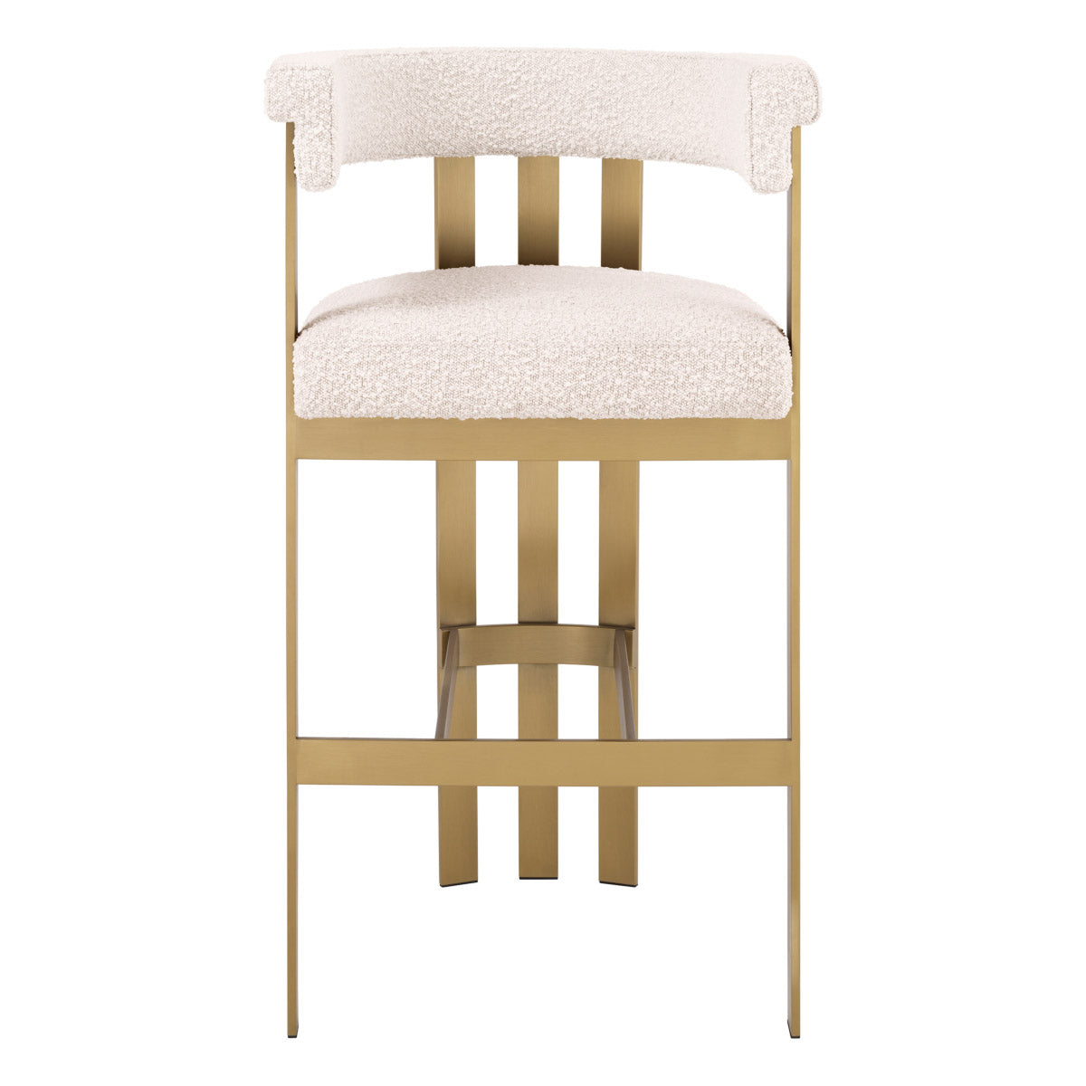 Eichholtz Bar Stool Clubhouse the cozy and elegant BouclÃ© Cream fabric, this bar stool offers both comfort and style.