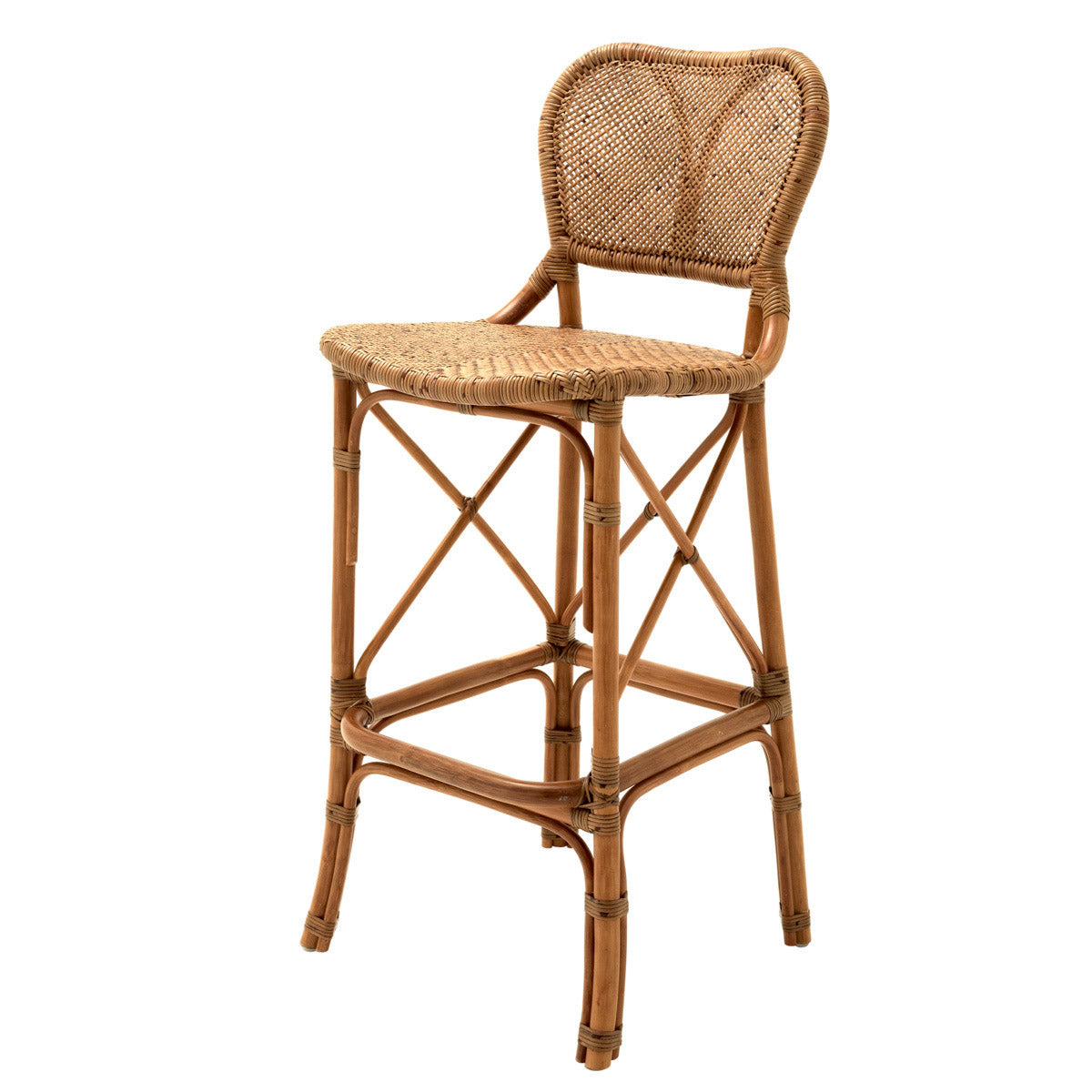 Eichholtz Bar Stool Colony Conjure up the sunny ambience of the Southern hemisphere with the honey coloured rattan Colony