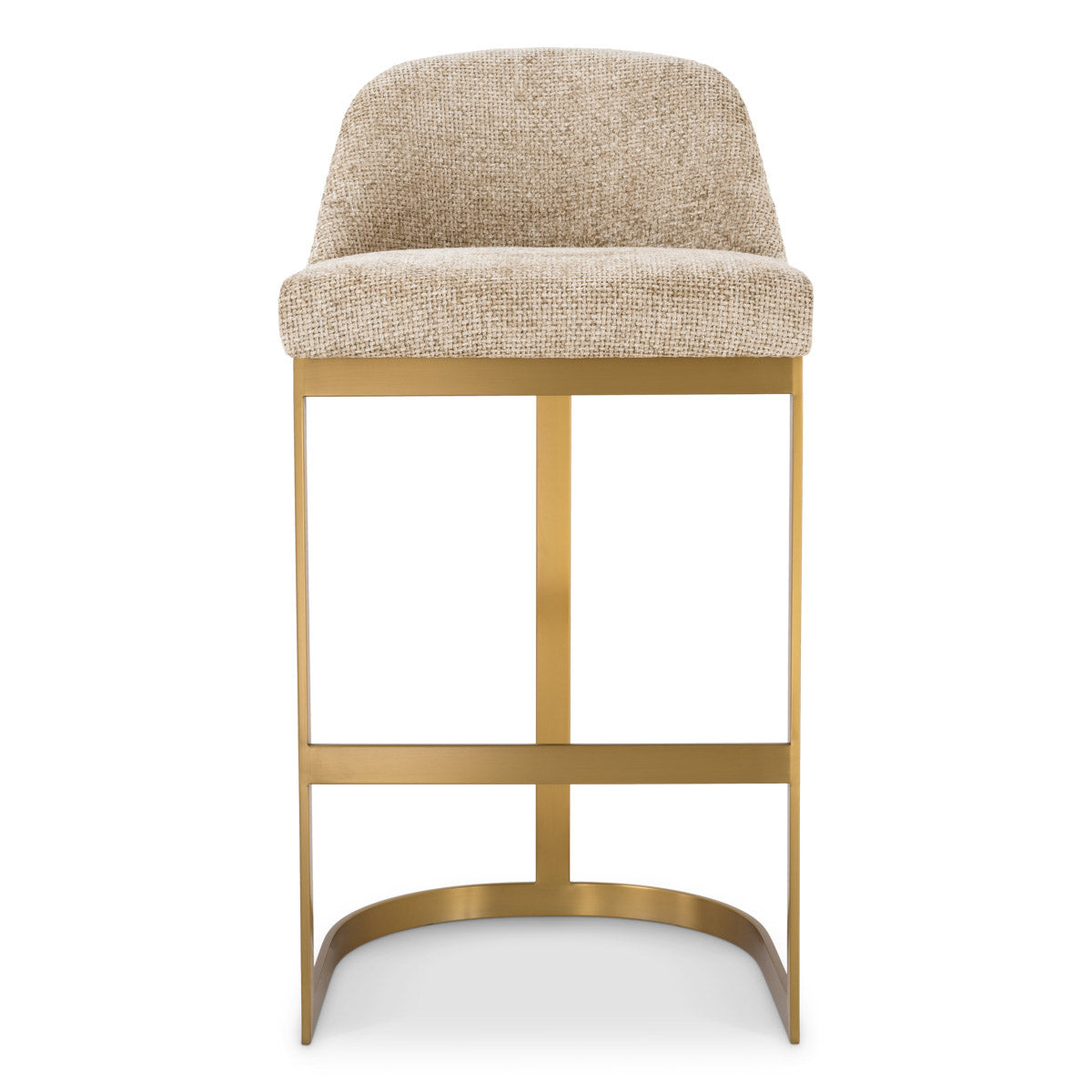 Eichholtz Bar Stool Condos comfort and style of the Lyssa Sand upholstery, designed to cocoon you in pure elegance.