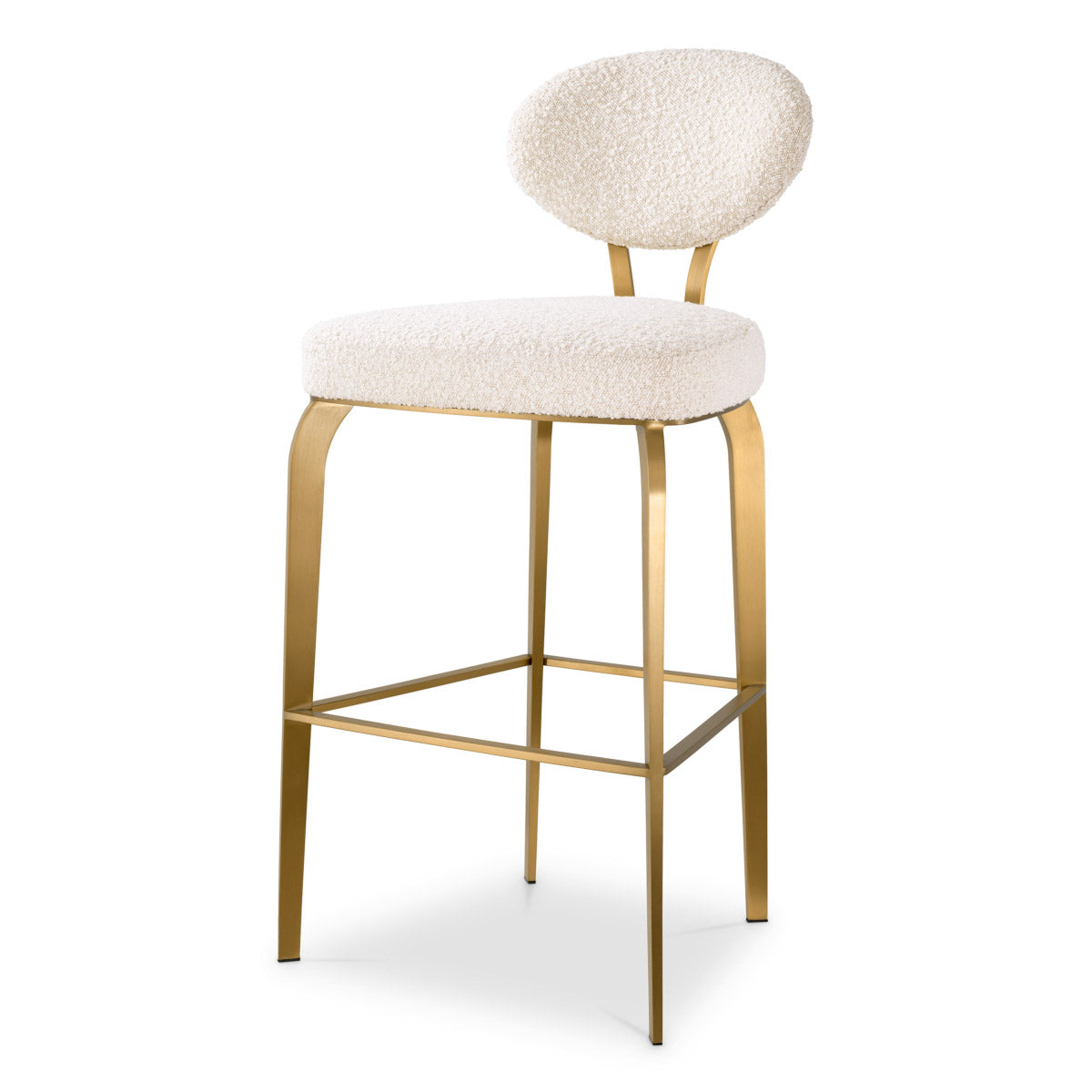 Eichholtz Bar Stool Dorrego The luxurious Bar Stool Dorrego is a masterpiece of elegance. Adorned in sumptuous Bouclé Cream,